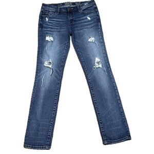👖🎸 BUCKLE BLACK Fit No. 53 Straight Jeans | Distressed Dark Wash | Sz 27x31
